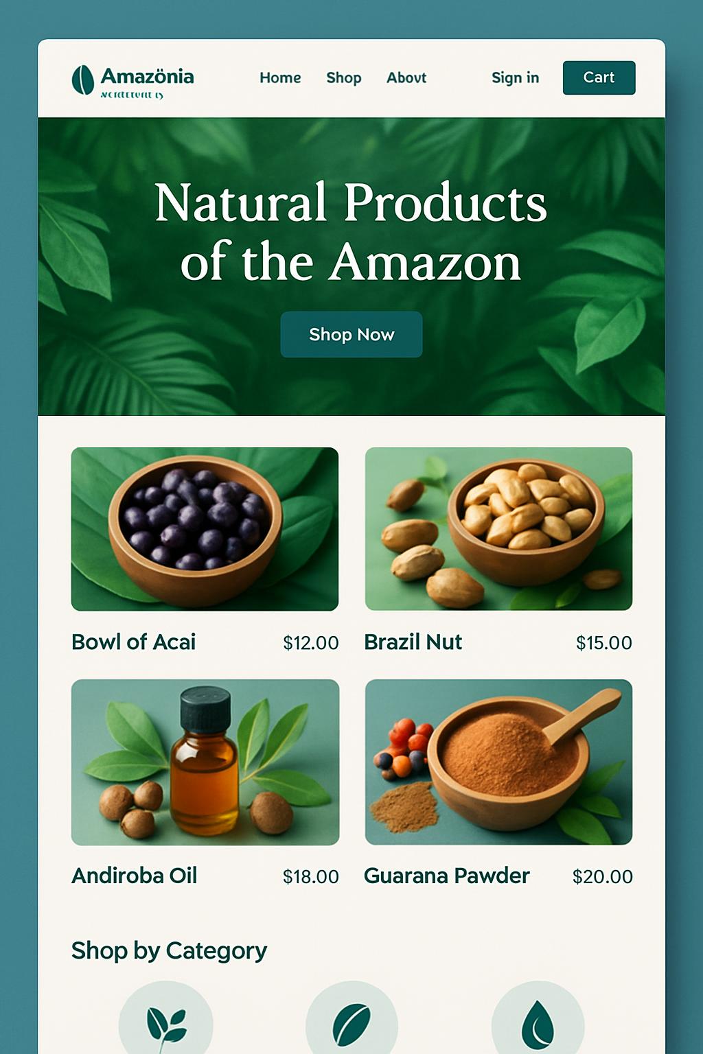 E-commerce Amazônia Produtos Naturais